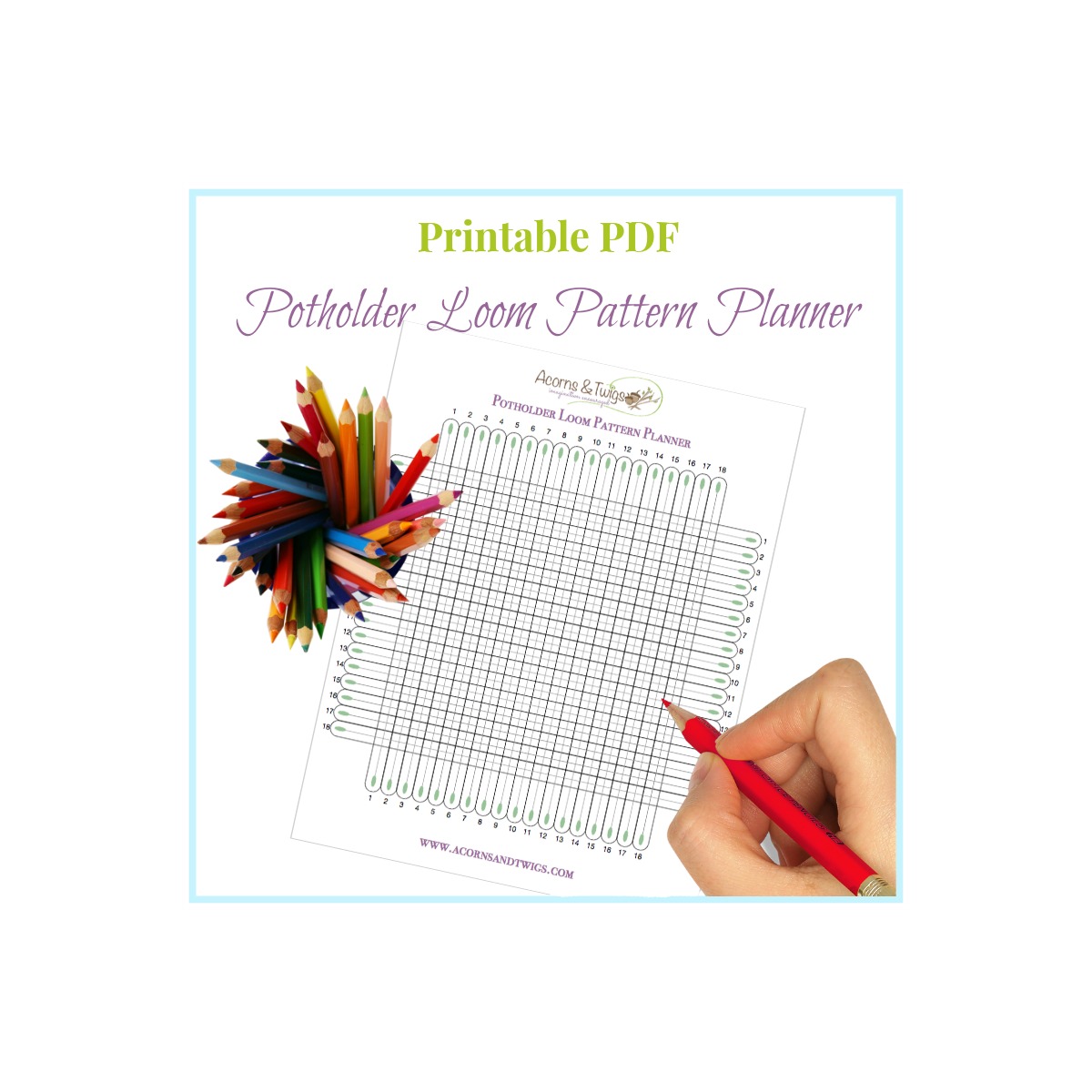 Potholder_Loom_Pattern_Planner_PDF_Title_Etsy