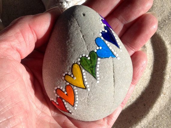 Painted Rock Heart by Love From Cape Cod on Etsy