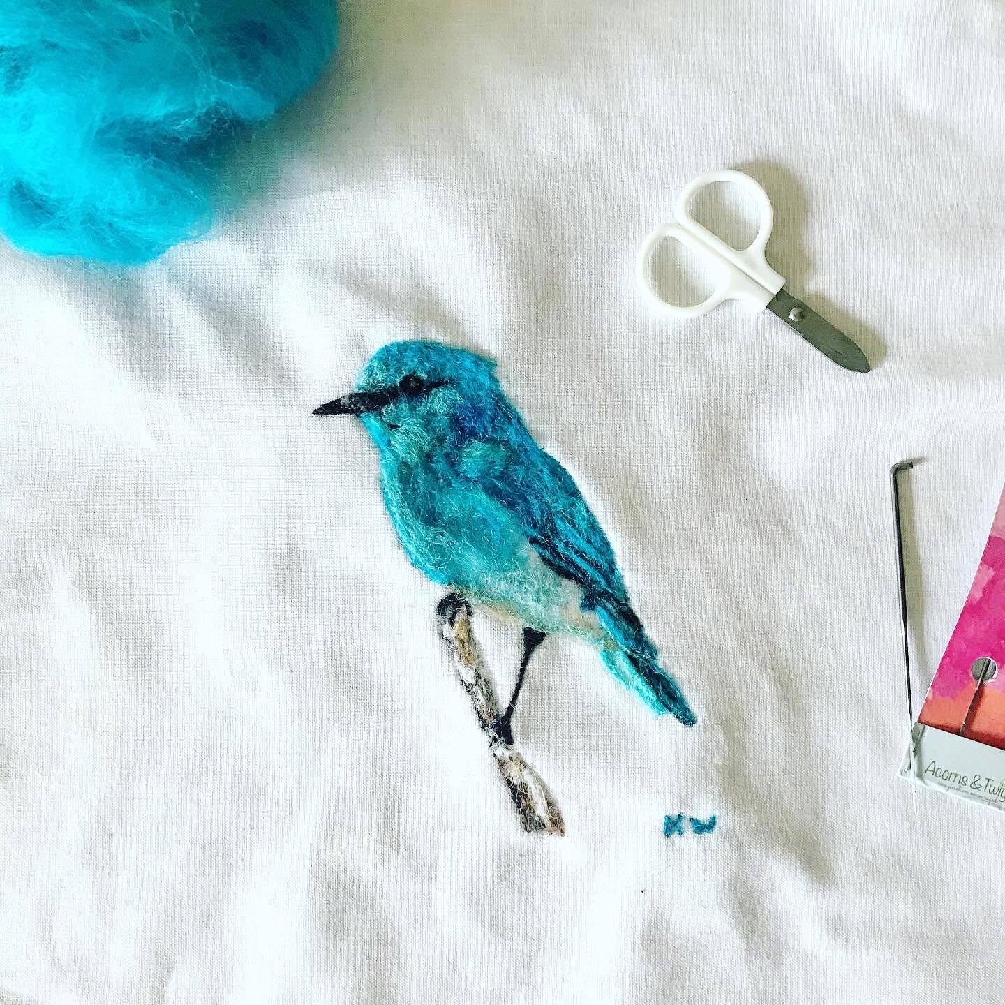 Needle_Felted_Blue_Bird_Acorns_And_Twigs